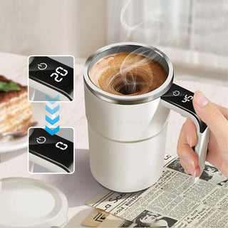 Royaleva Rechargeable Self-Stirring Coffee Mug – Portable Electric Stainless Steel Mixer for Effortless Brewing