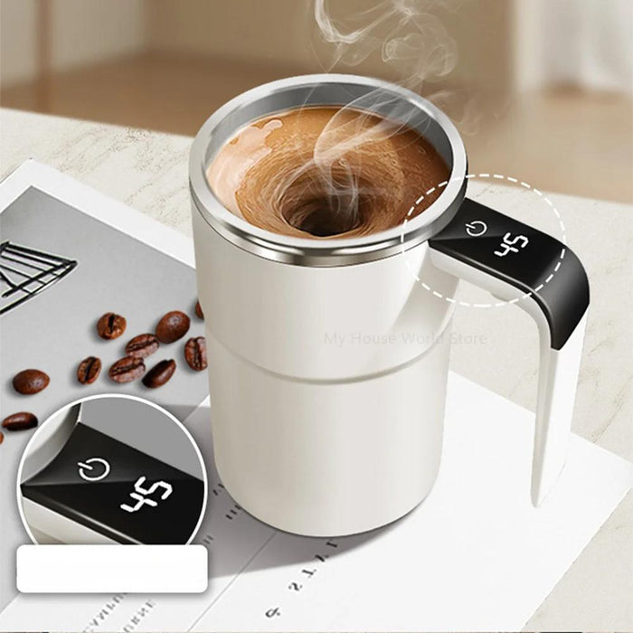 Royaleva Rechargeable Self-Stirring Coffee Mug – Portable Electric Stainless Steel Mixer for Effortless Brewing