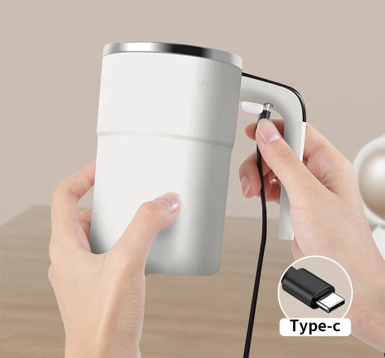Royaleva Rechargeable Self-Stirring Coffee Mug – Portable Electric Stainless Steel Mixer for Effortless Brewing