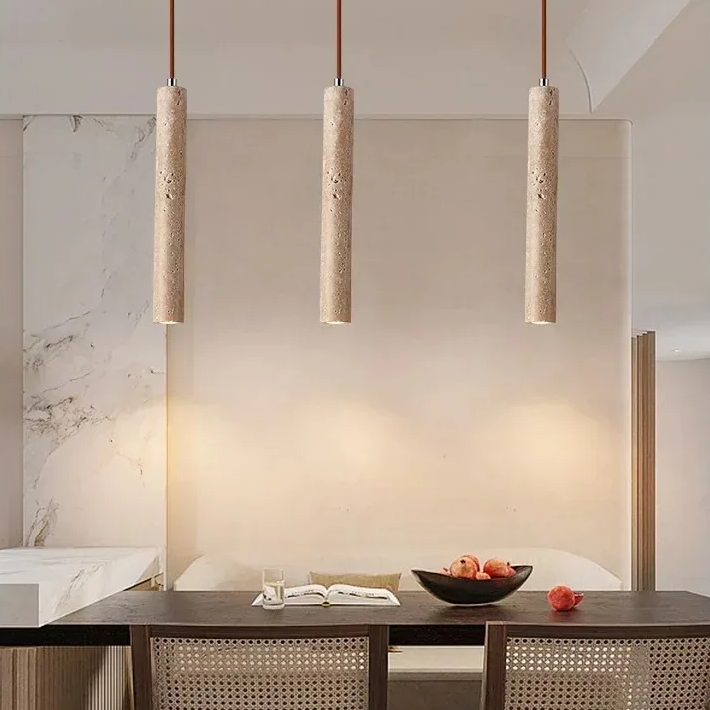 Luxora Modern LED Pendant Lamp - Long Tube Wooden Japanese Style for Home Decor