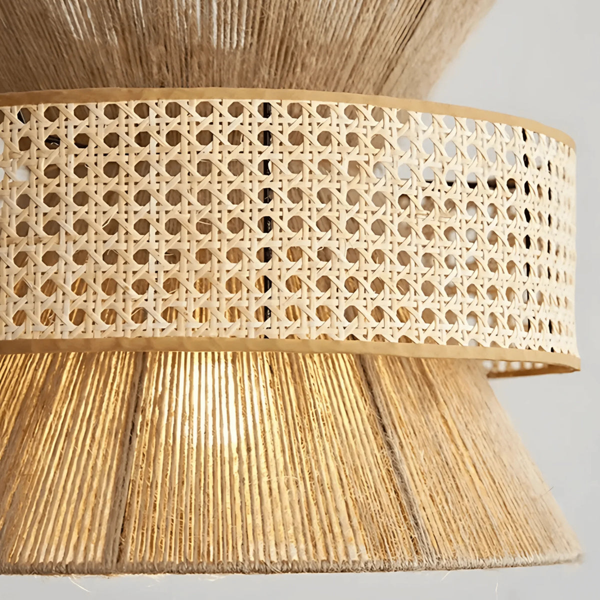 LuxRoyale Woven Rattan Pendant Light - Coastal Hanging Lamp for Dining, Kitchen Island