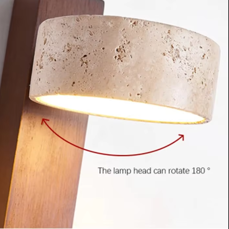 LuxRoyale Travertine Wall Lamp Elegant Warm Glow for Hallway