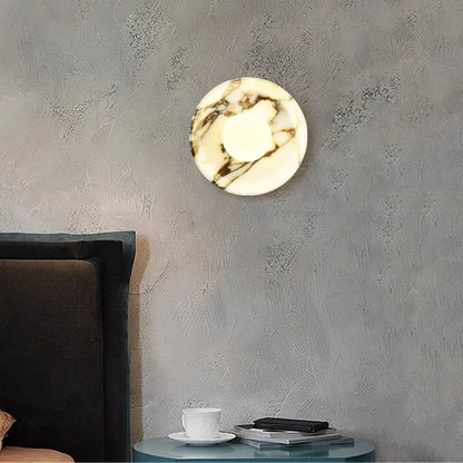 LuxRoyale Viola Marble Wall Sconce with Spherical Glass Shade - Modern LED Lighting