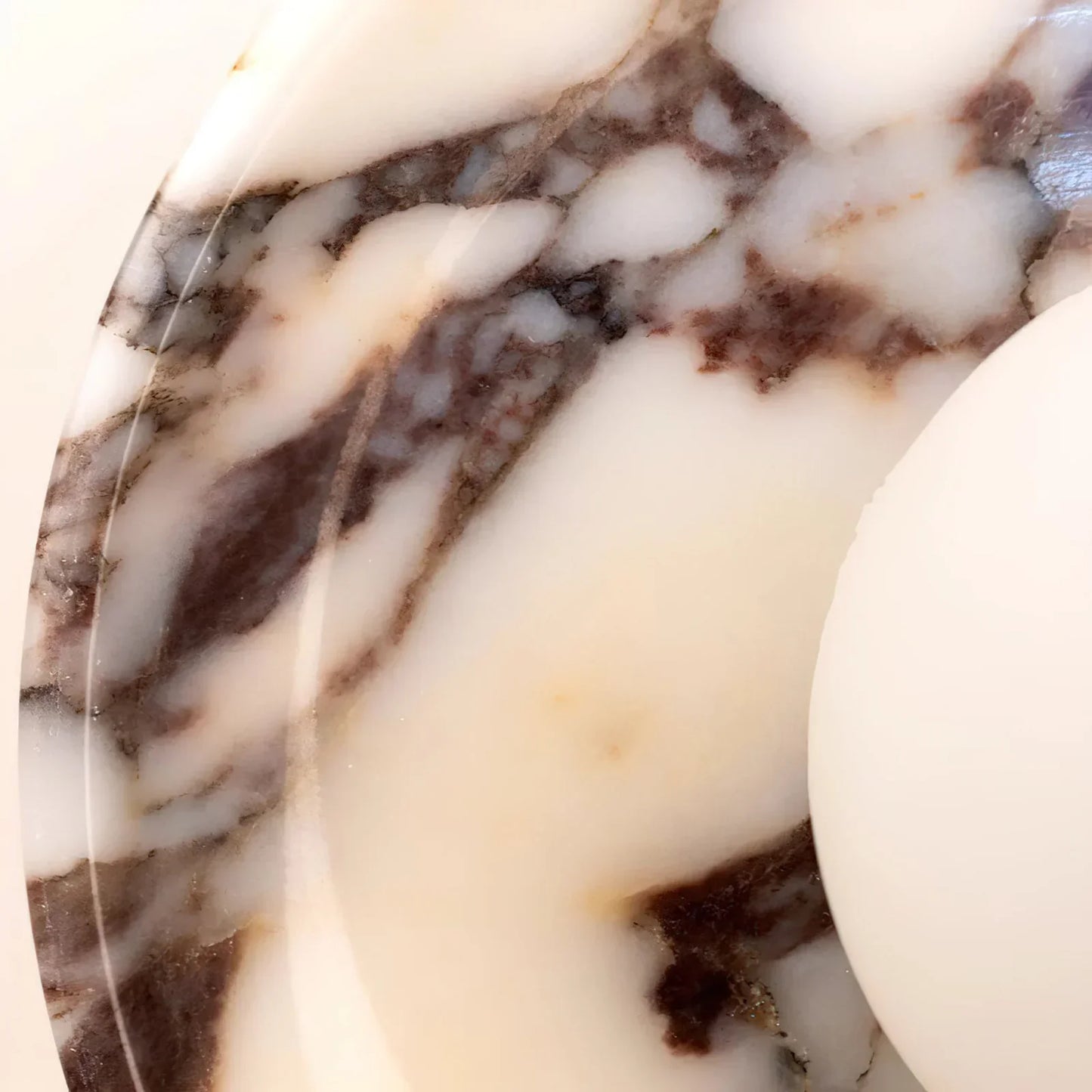 LuxRoyale Viola Marble Wall Sconce with Spherical Glass Shade - Modern LED Lighting