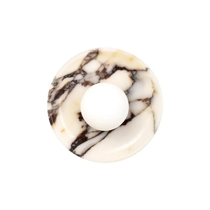 LuxRoyale Viola Marble Wall Sconce with Spherical Glass Shade - Modern LED Lighting