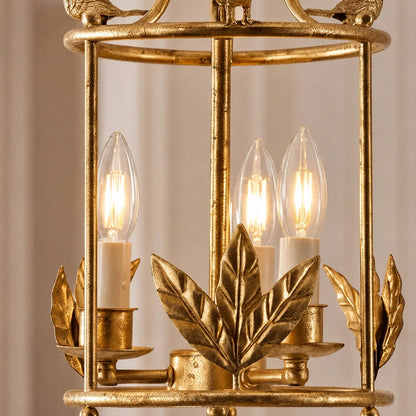 RoyaleGlow Bird and Leaf Iron Lantern Pendant Light Hanging Kitchen Fixture - Royale Basic