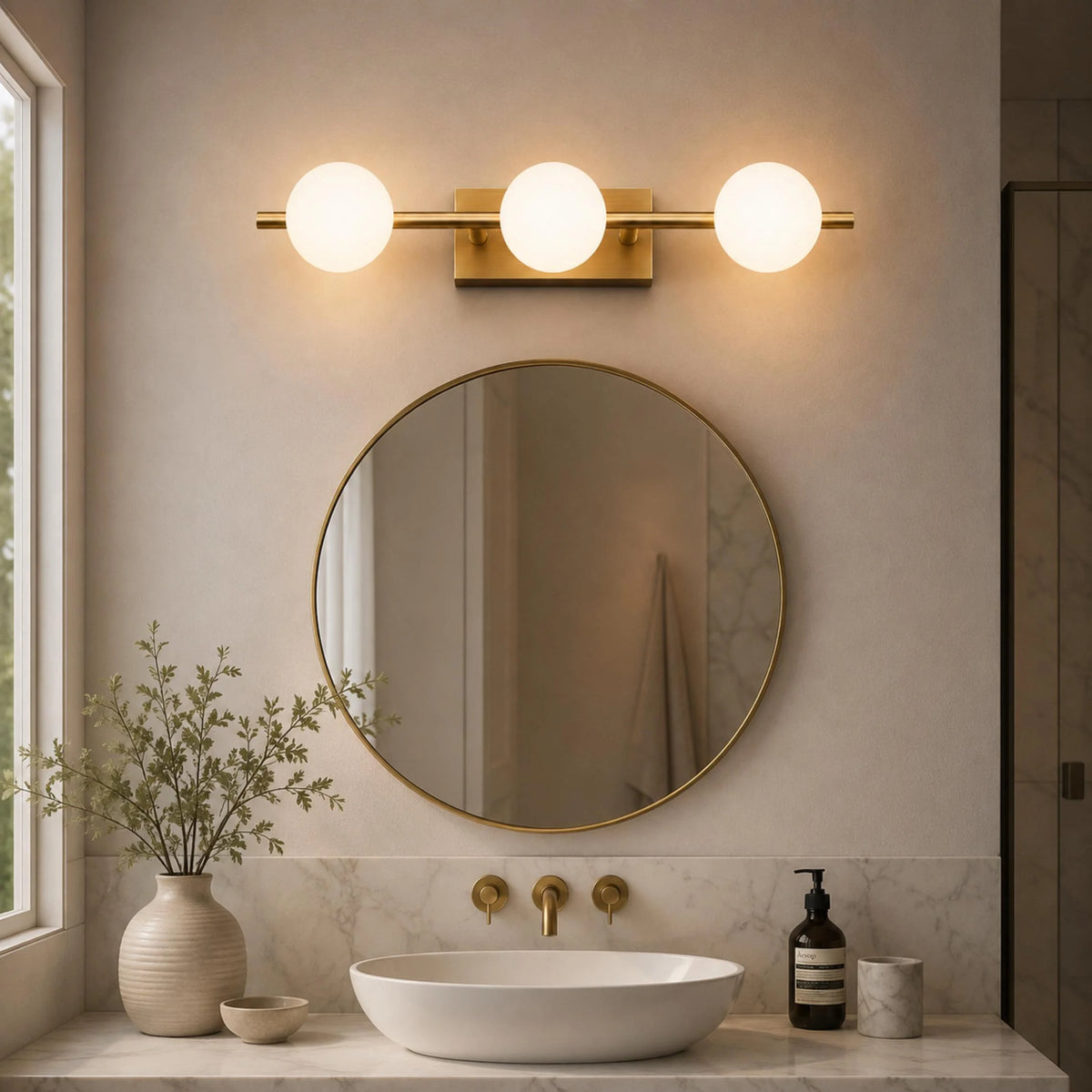RoyaleGlow Copper LED Bathroom Vanity Light Bar Wall Mounted Dimmable - Royale Basic