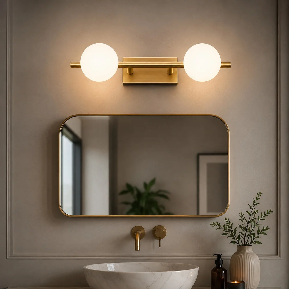 RoyaleGlow Copper LED Bathroom Vanity Light Bar Wall Mounted Dimmable - Royale Basic