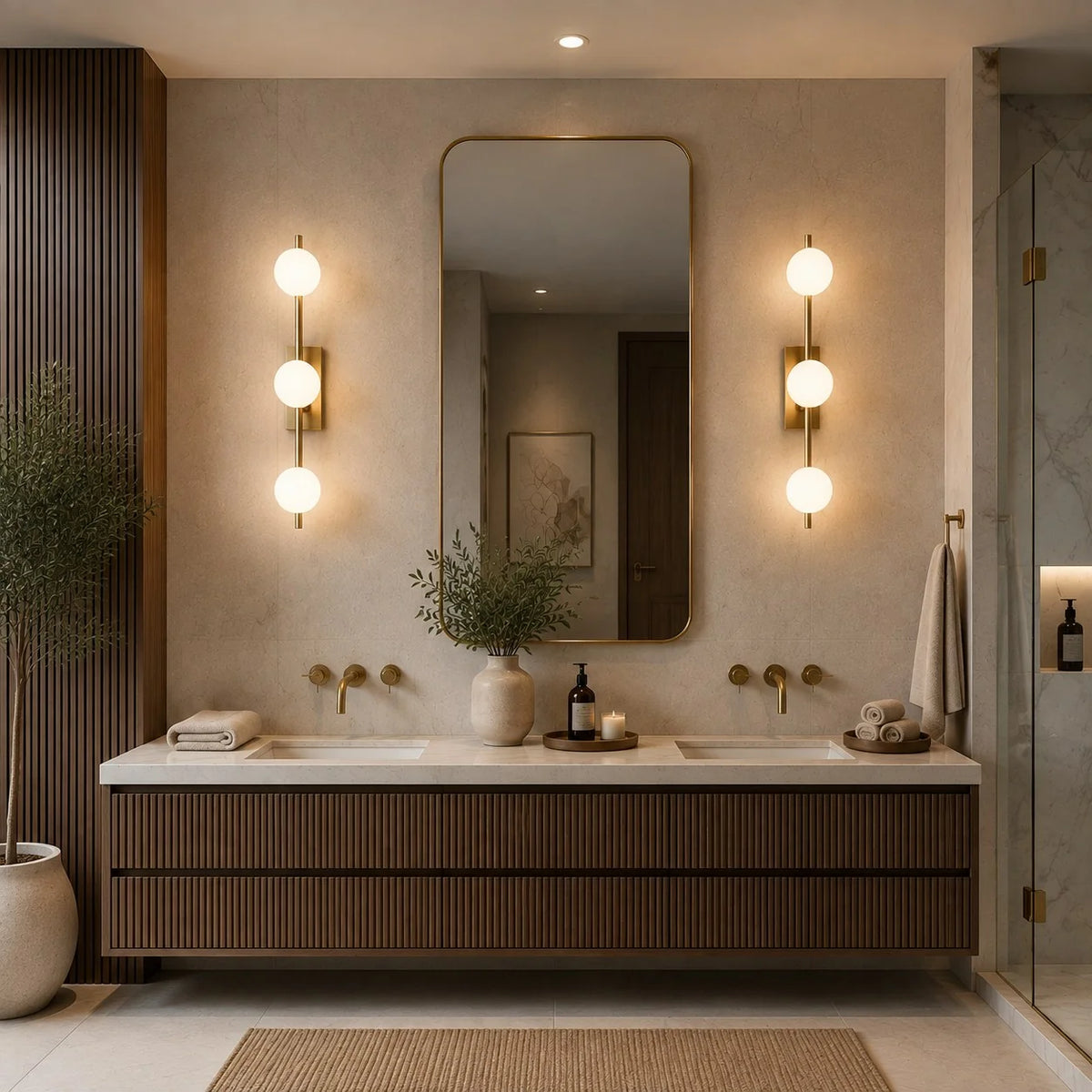 RoyaleGlow Copper LED Bathroom Vanity Light Bar Wall Mounted Dimmable - Royale Basic