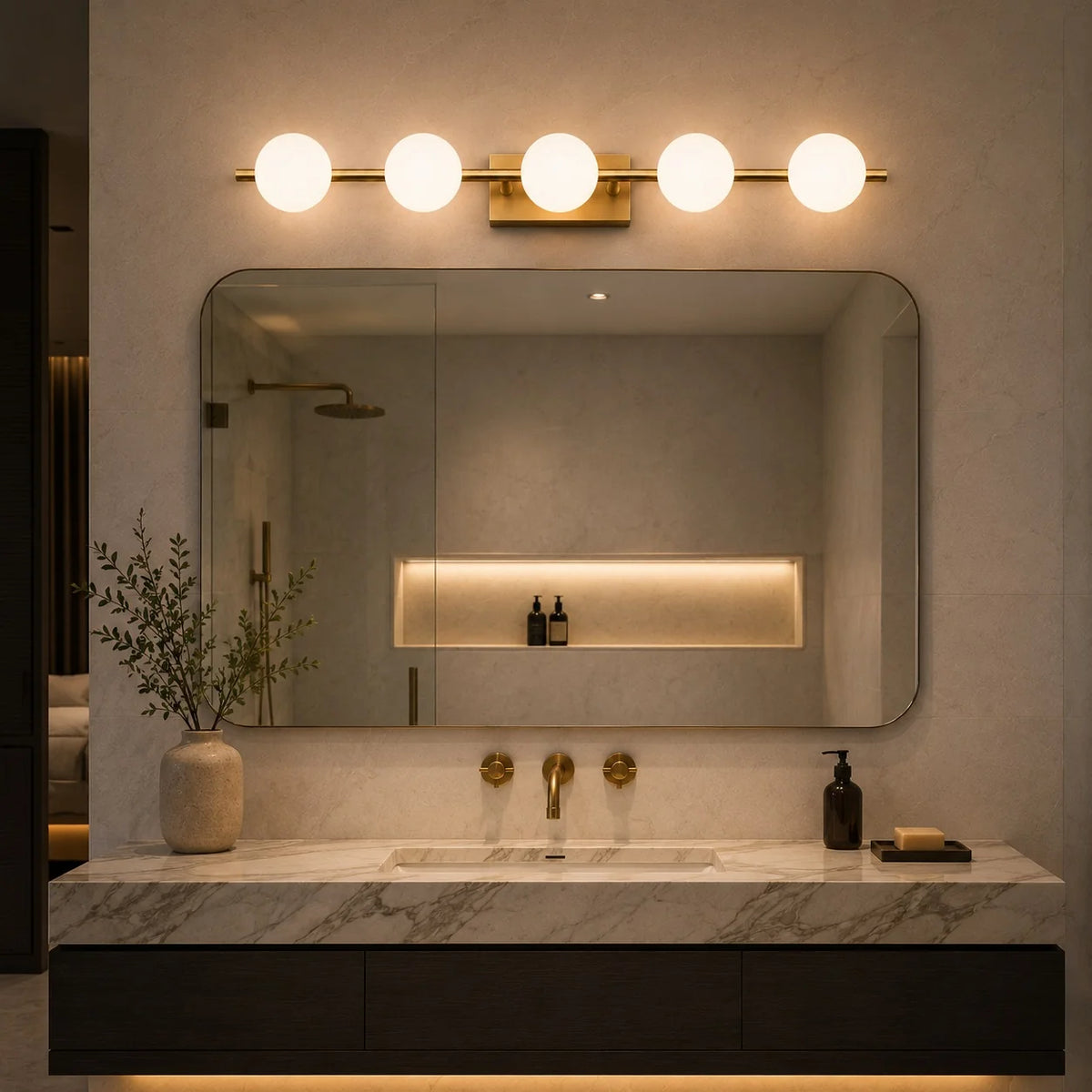 RoyaleGlow Copper LED Bathroom Vanity Light Bar Wall Mounted Dimmable - Royale Basic