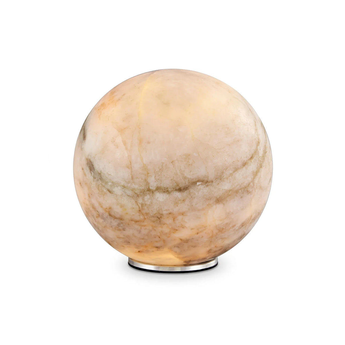 RoyaleGlow Cordless Alabaster Sphere Table Lamp LED Marble Orb Light - Royale Basic