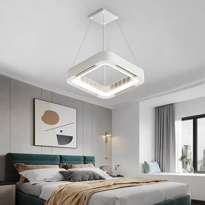 RoyaleGlow Flush Mount Bladeless Ceiling Fan With LED Light And Remote - Royale Basic