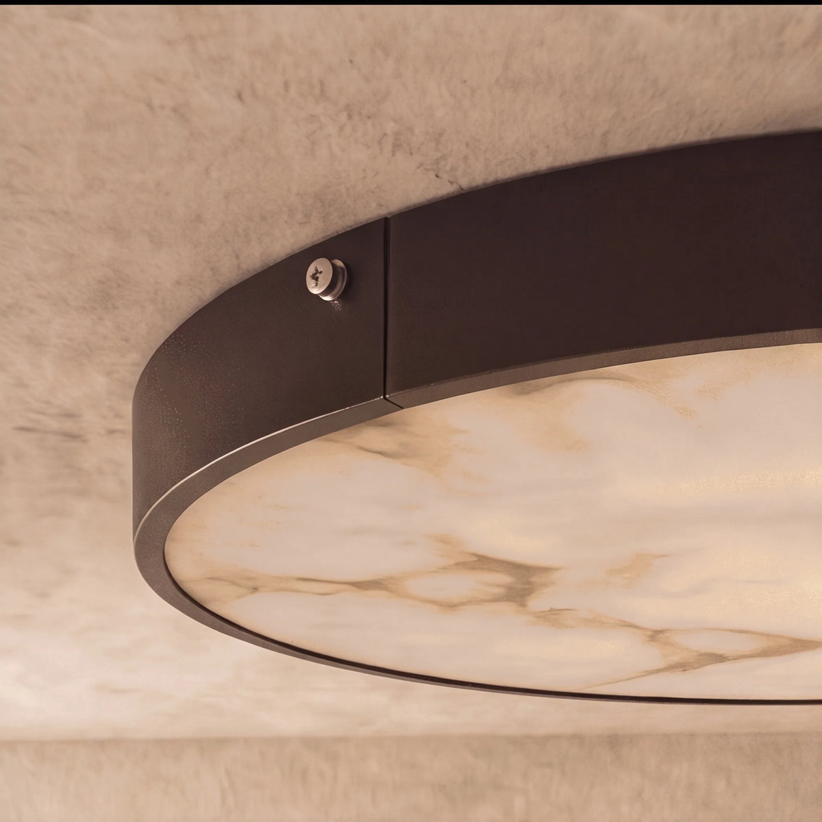 RoyaleGlow Flush Mount Ceiling Light Marble And Copper Modern Fixture - Royale Basic
