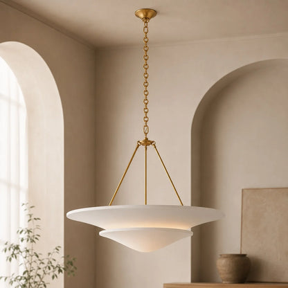 RoyaleGlow French Country Plaster Chandelier Adjustable Hanging LED Light Fixture - Royale Basic