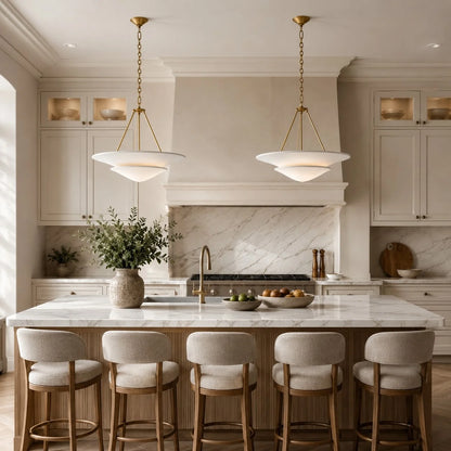 RoyaleGlow French Country Plaster Chandelier Adjustable Hanging LED Light Fixture - Royale Basic