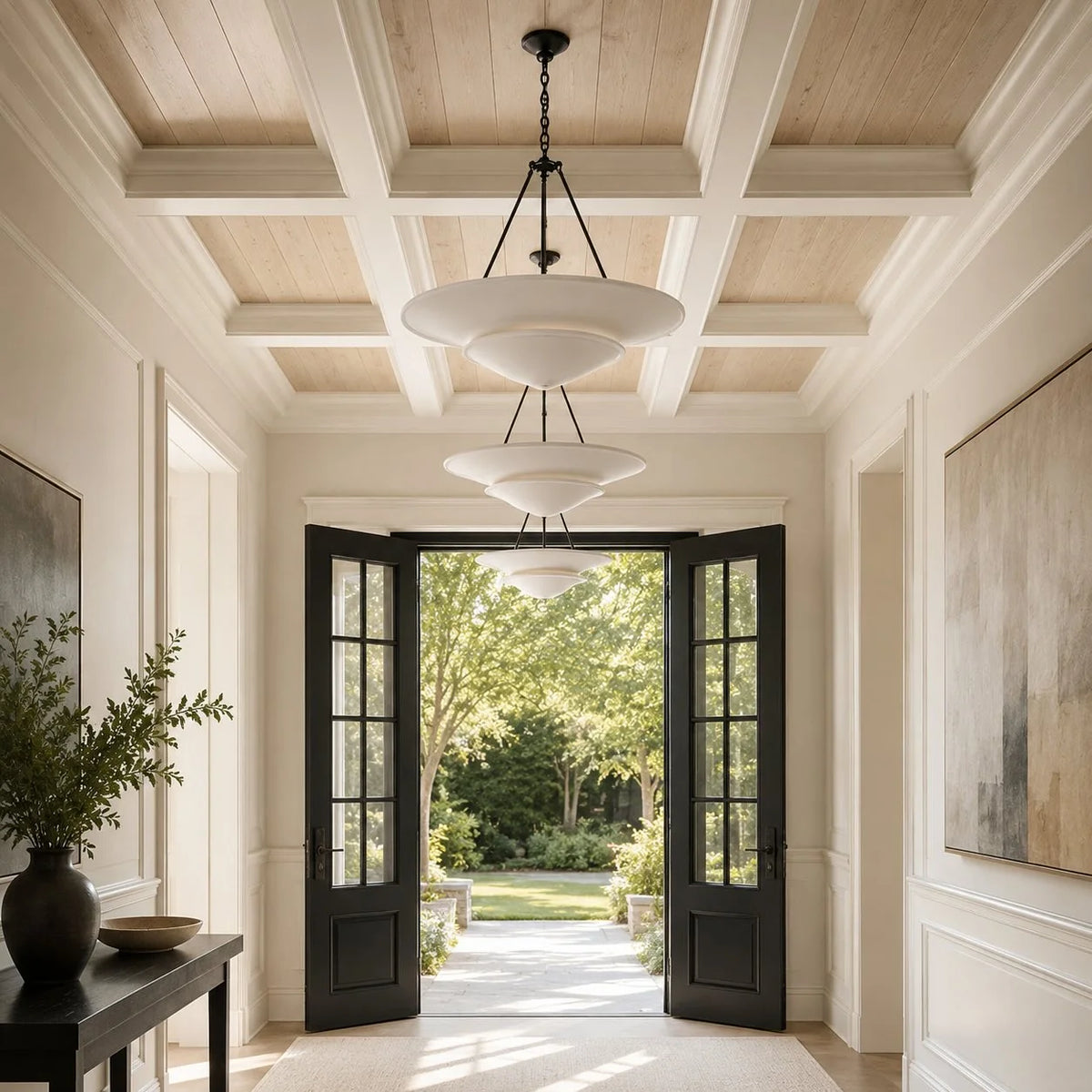 RoyaleGlow French Country Plaster Chandelier Adjustable Hanging LED Light Fixture - Royale Basic