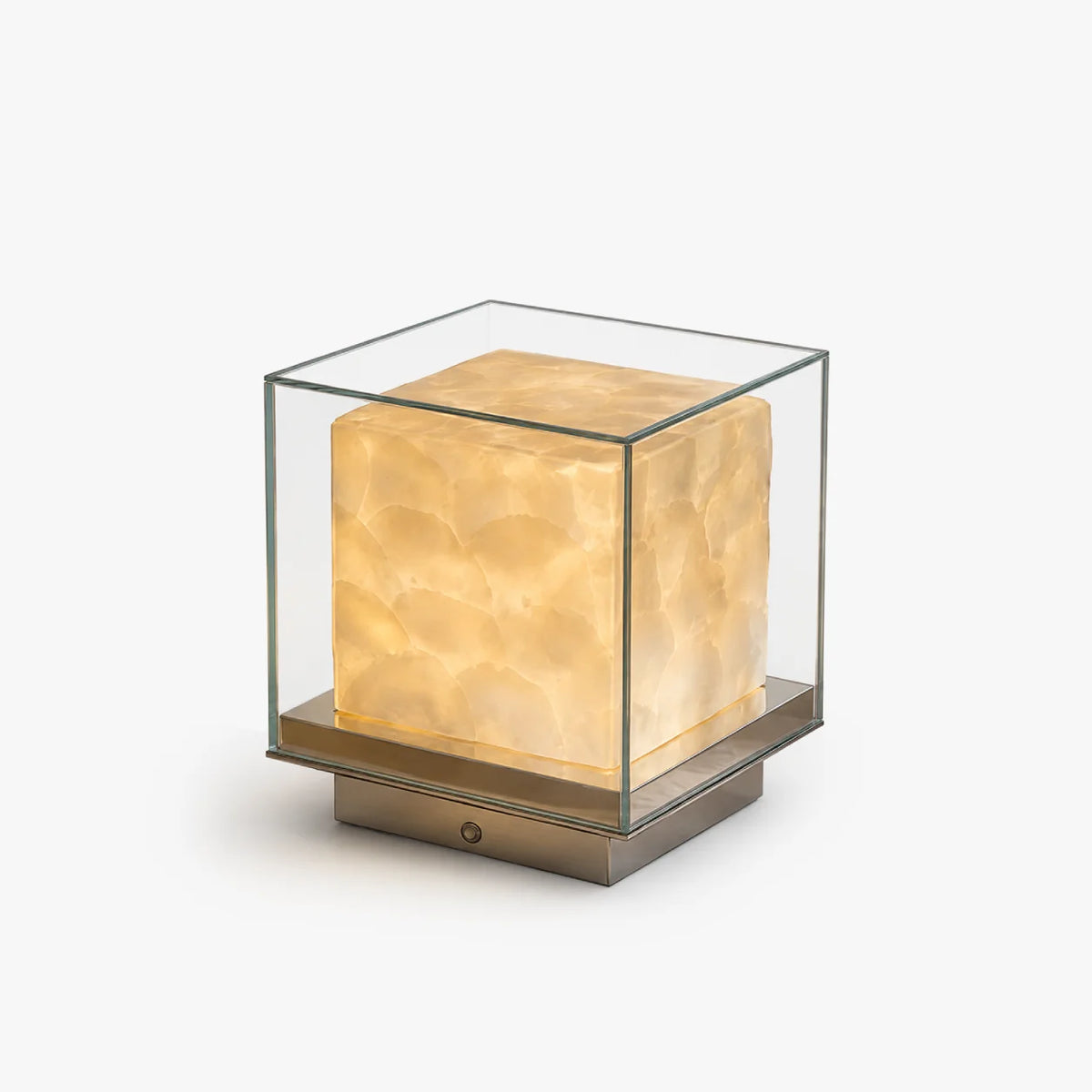 RoyaleGlow Glass Cube Table Lamp Modern Ambient Bedside Light - Royale Basic
