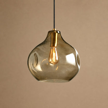 RoyaleGlow Hand Blown Organic Glass Pendant Light 30cm - Royale Basic