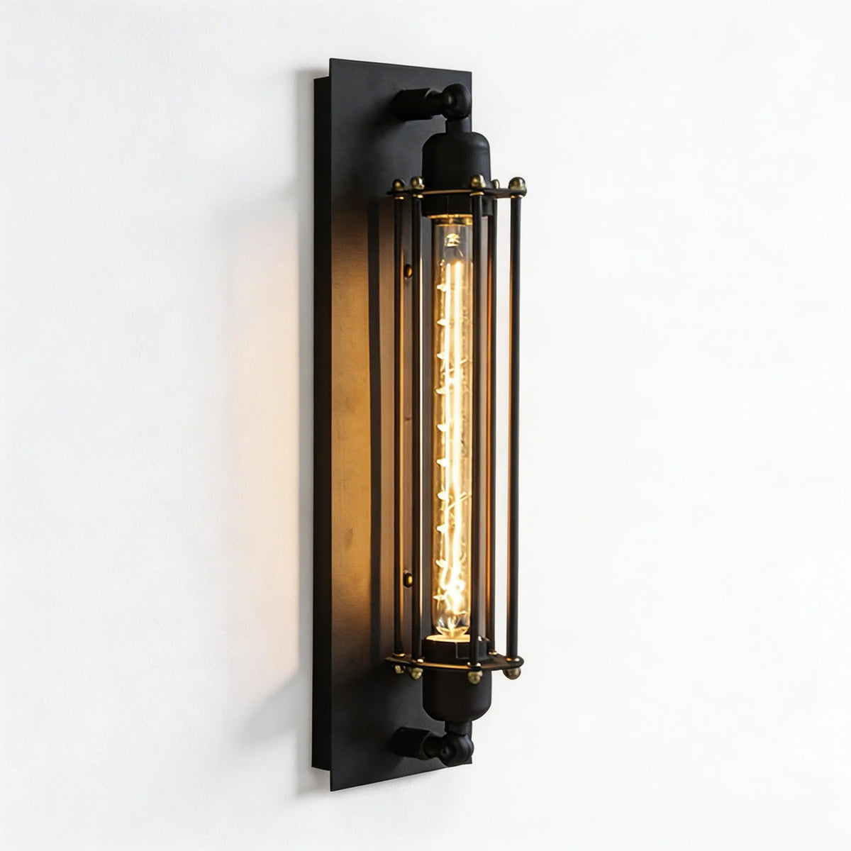RoyaleGlow Industrial Black Iron Wall Sconce LED Compatible Vintage Lighting Fixture - Royale Basic