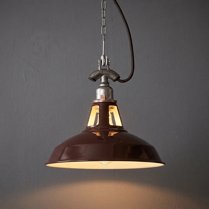 RoyaleGlow Industrial Vented Metal Pendant Light Vintage Factory Hanging Lamp - Royale Basic
