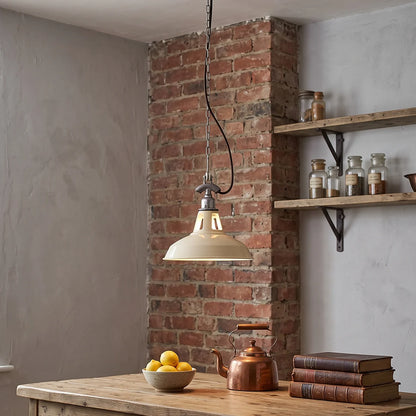 RoyaleGlow Industrial Vented Metal Pendant Light Vintage Factory Hanging Lamp - Royale Basic