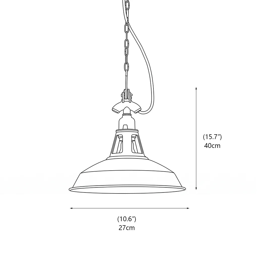 RoyaleGlow Industrial Vented Metal Pendant Light Vintage Factory Hanging Lamp - Royale Basic