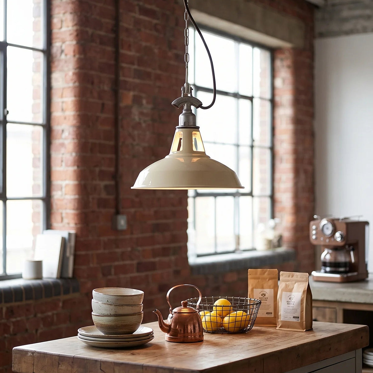 RoyaleGlow Industrial Vented Metal Pendant Light Vintage Factory Hanging Lamp - Royale Basic