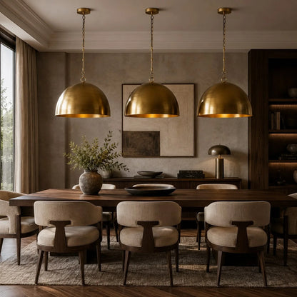 RoyaleGlow Large Bronze Dome Pendant Light Adjustable Kitchen Island Hanging Fixture - Royale Basic