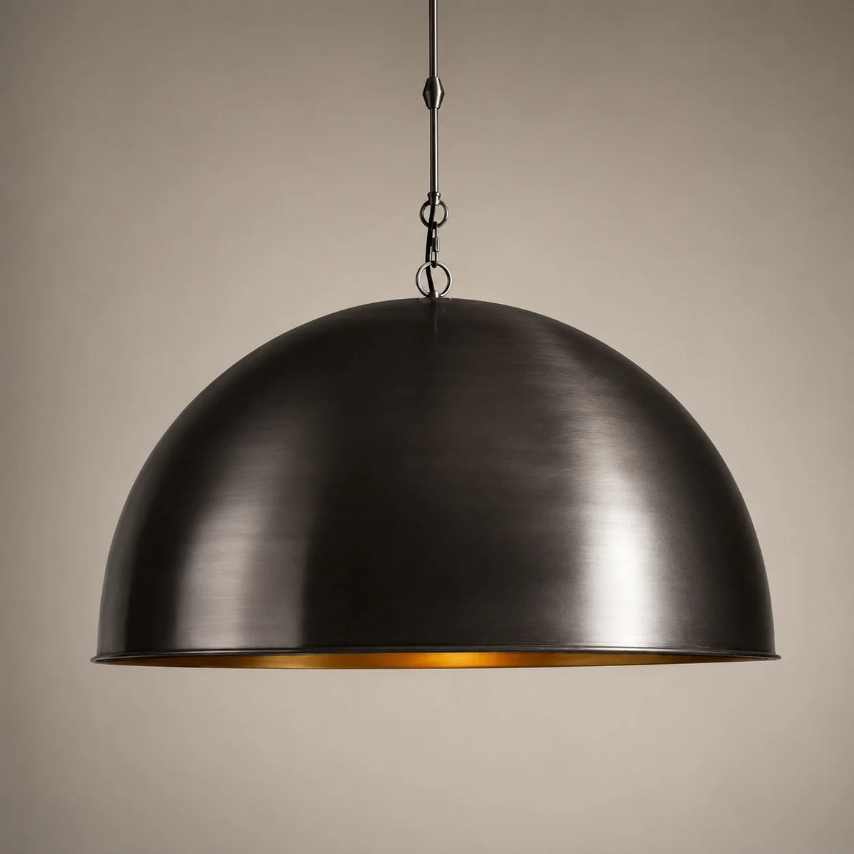 RoyaleGlow Large Bronze Dome Pendant Light Adjustable Kitchen Island Hanging Fixture - Royale Basic