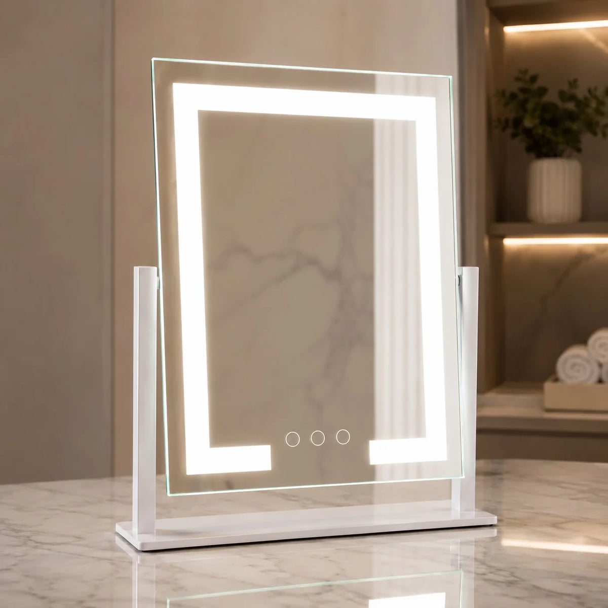 RoyaleGlow LED Lighted Vanity Makeup Mirror Touch Control Adjustable Brightness - Royale Basic