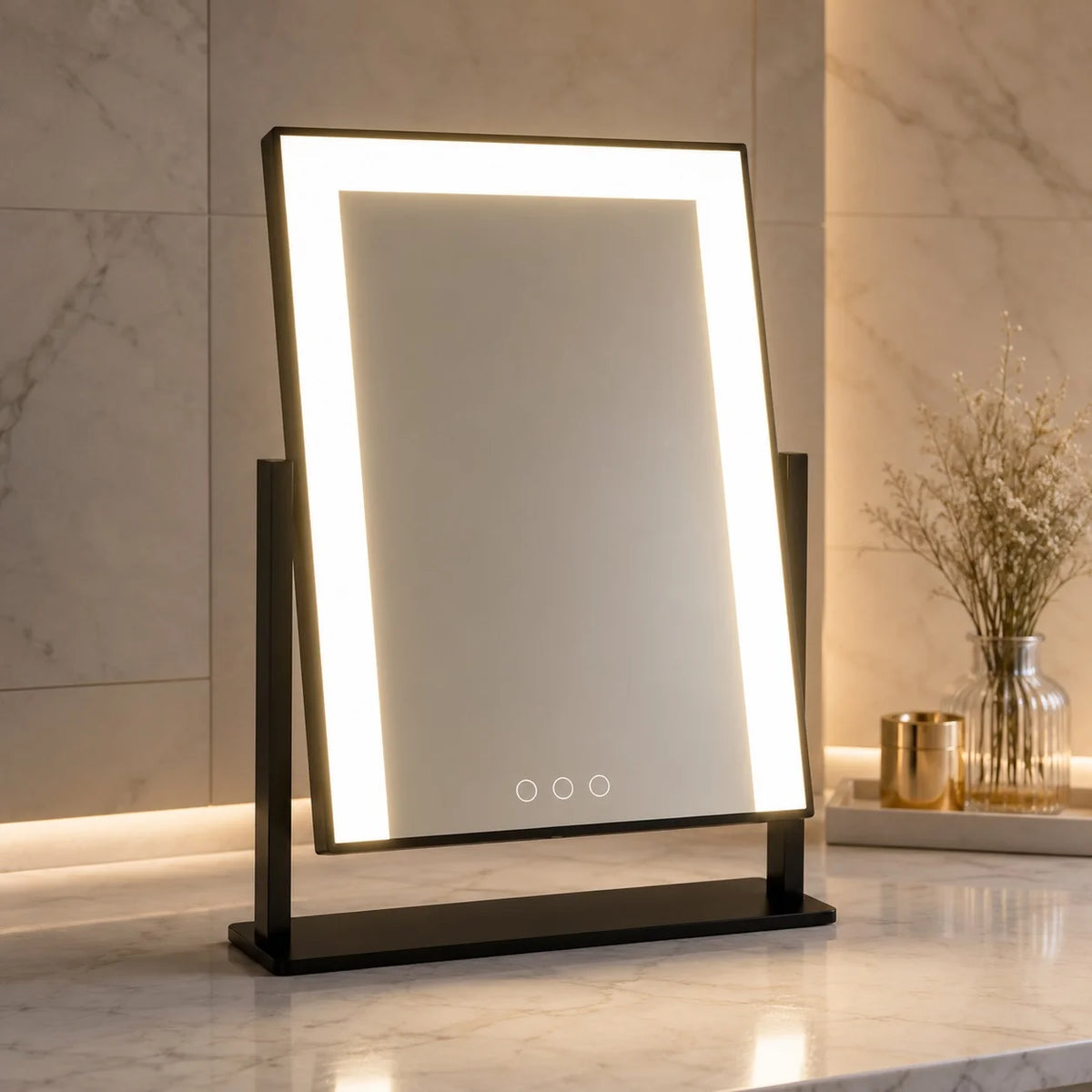 RoyaleGlow LED Lighted Vanity Makeup Mirror Touch Control Adjustable Brightness - Royale Basic