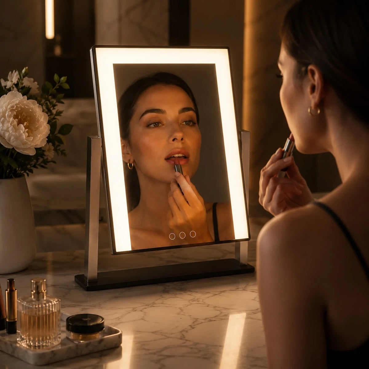 RoyaleGlow LED Lighted Vanity Makeup Mirror Touch Control Adjustable Brightness - Royale Basic