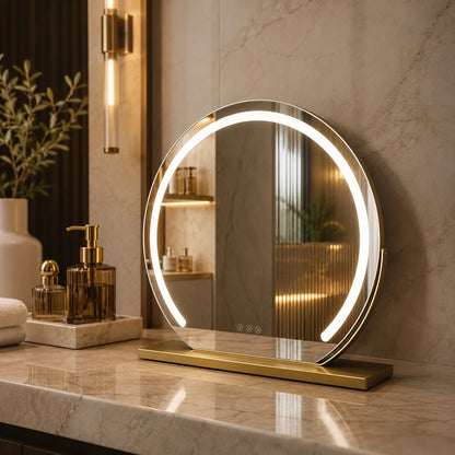 RoyaleGlow Lighted Vanity Mirror Tabletop LED Makeup Mirror With Adjustable Magnification - Royale Basic