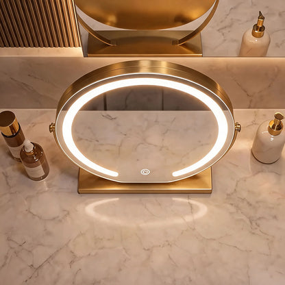 RoyaleGlow Lighted Vanity Mirror Tabletop LED Makeup Mirror With Adjustable Magnification - Royale Basic