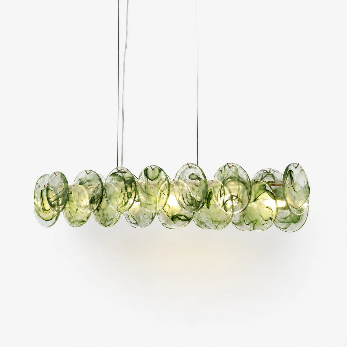 RoyaleGlow Linear Murano Glass Chandelier Multi Color Hanging Light - Royale Basic