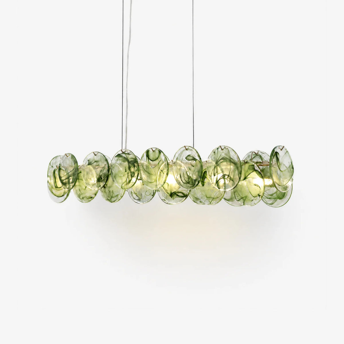 RoyaleGlow Linear Murano Glass Chandelier Multi Color Hanging Light - Royale Basic