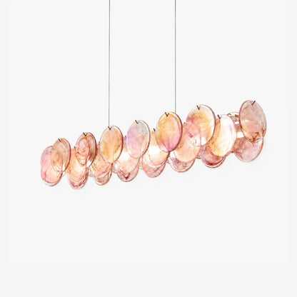RoyaleGlow Linear Murano Glass Chandelier Multi Color Hanging Light - Royale Basic