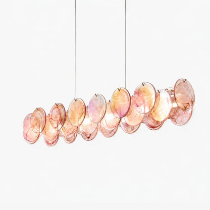 RoyaleGlow Linear Murano Glass Chandelier Multi Color Hanging Light - Royale Basic