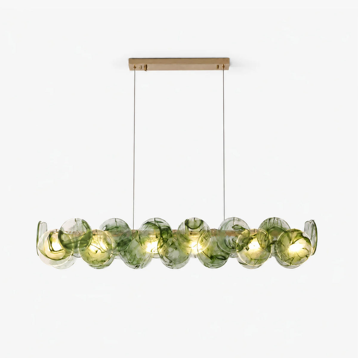 RoyaleGlow Linear Murano Glass Chandelier Multi Color Hanging Light - Royale Basic