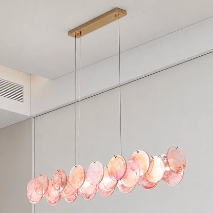 RoyaleGlow Linear Murano Glass Chandelier Multi Color Hanging Light - Royale Basic
