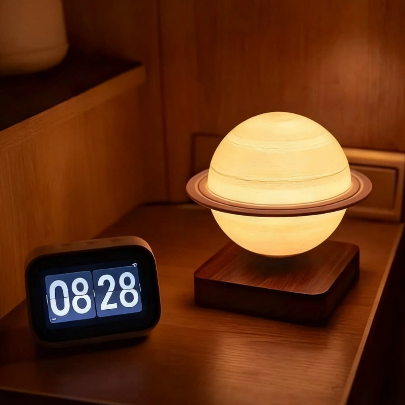 RoyaleGlow Magnetic Levitating Saturn Lamp - 3D Printed Floating Planet Light for Desk - Royale Basic