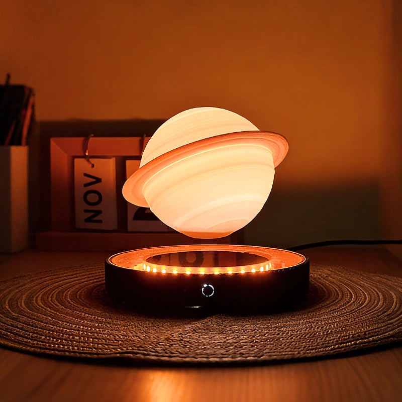 RoyaleGlow Magnetic Levitating Saturn Lamp - 3D Printed Floating Planet Light for Desk - Royale Basic