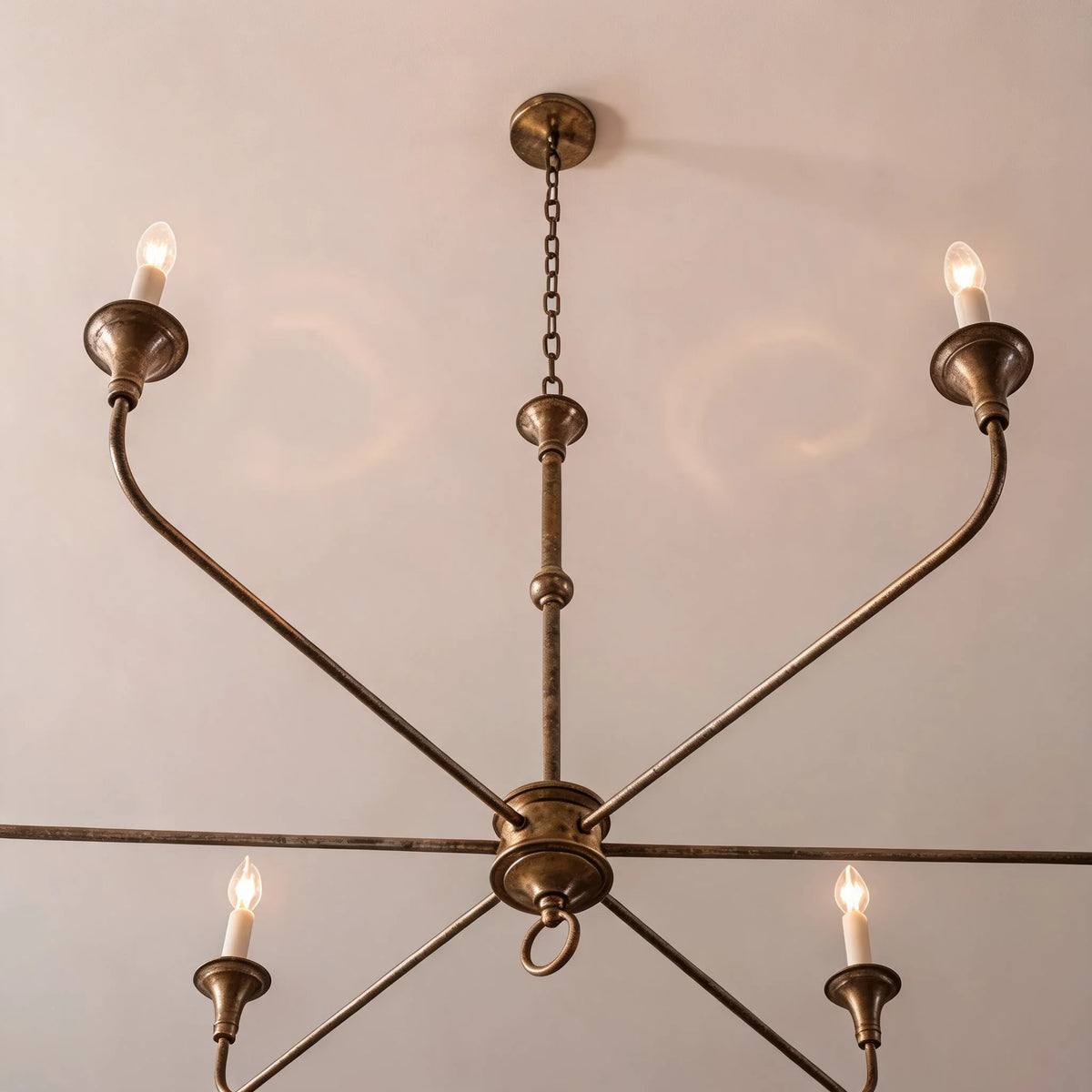 RoyaleGlow Modern 5-Light Brass Candelabra Chandelier Adjustable Pendant Light - Royale Basic