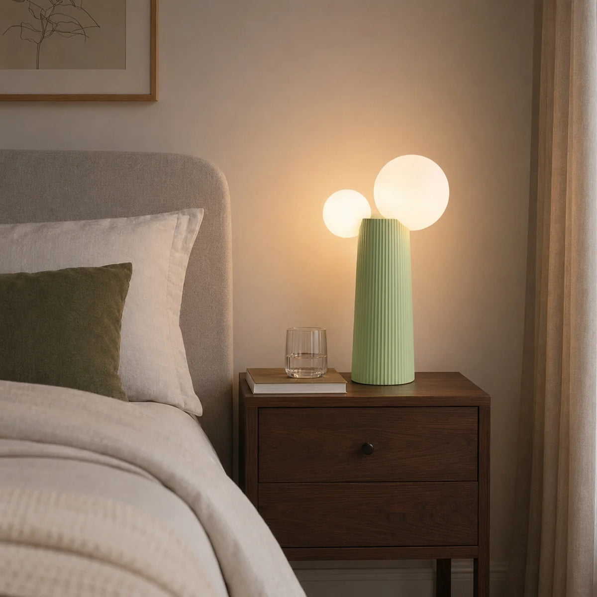 RoyaleGlow Modern Adjustable Height Resin Table Lamp Indoor LED Light - Royale Basic