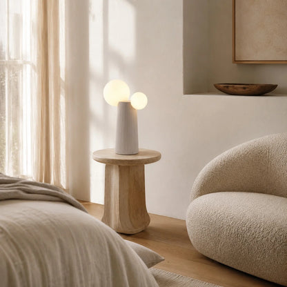 RoyaleGlow Modern Adjustable Height Resin Table Lamp Indoor LED Light - Royale Basic
