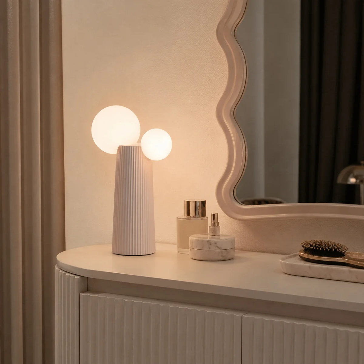 RoyaleGlow Modern Adjustable Height Resin Table Lamp Indoor LED Light - Royale Basic