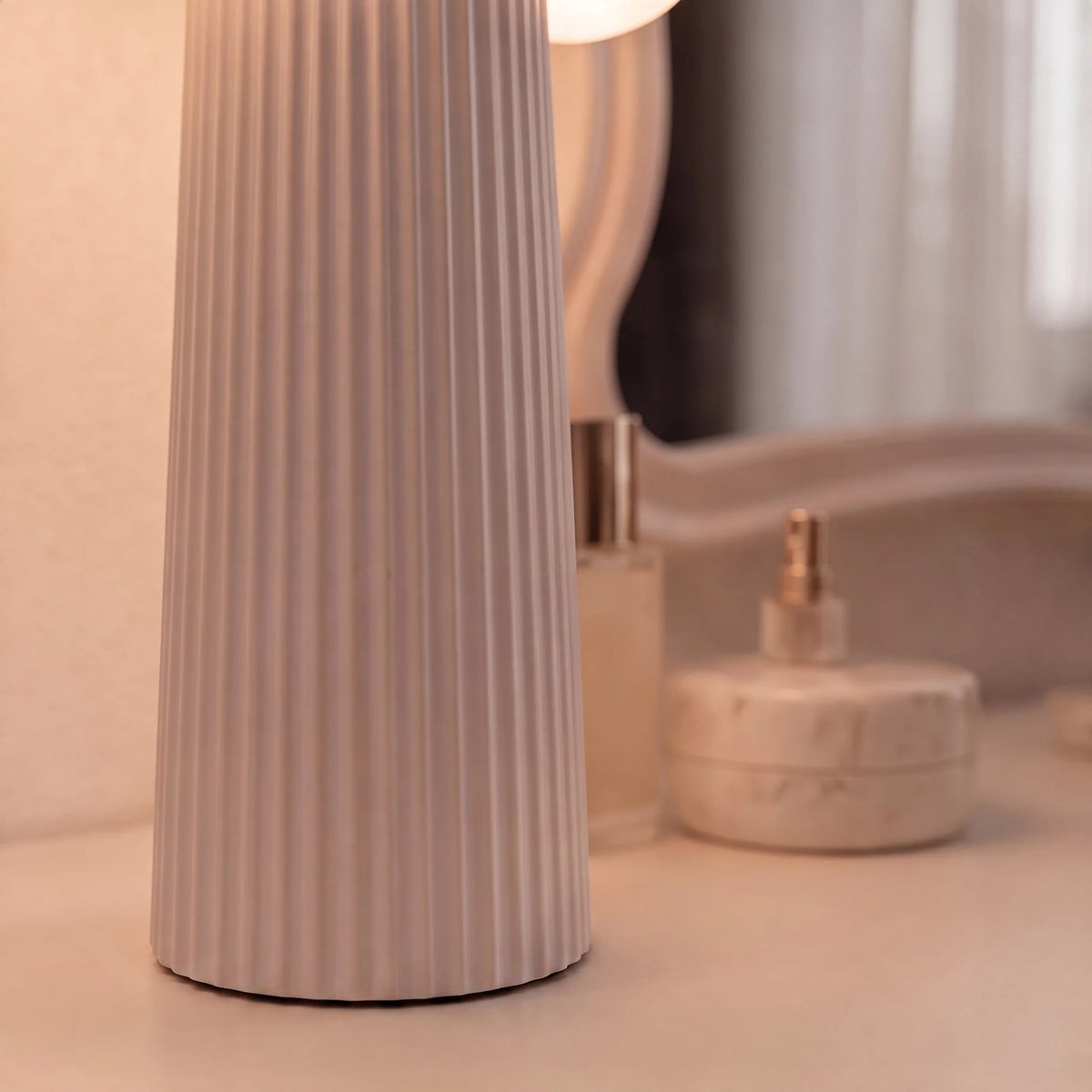 RoyaleGlow Modern Adjustable Height Resin Table Lamp Indoor LED Light - Royale Basic