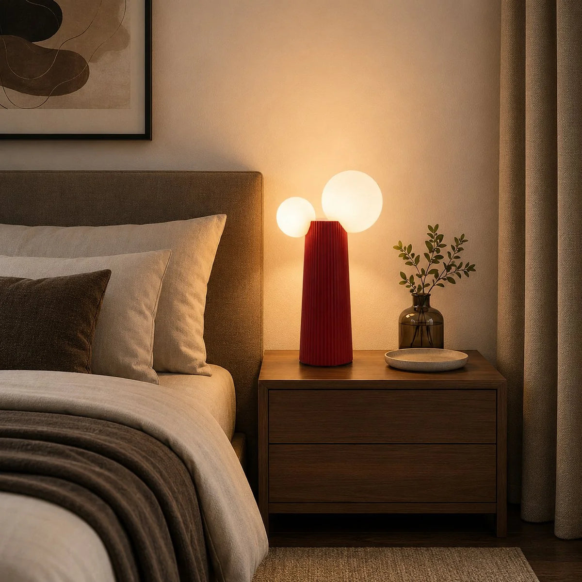 RoyaleGlow Modern Adjustable Height Resin Table Lamp Indoor LED Light - Royale Basic