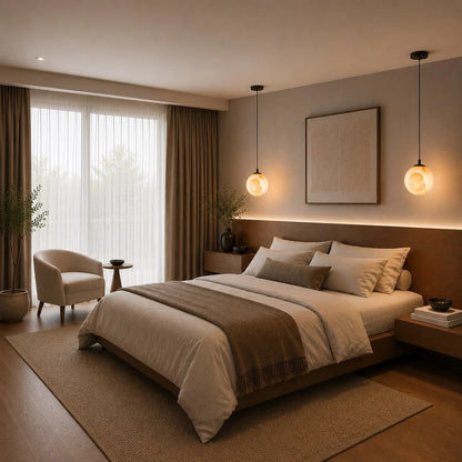 RoyaleGlow Modern Alabaster Globe Pendant Light Adjustable LED Ceiling Lamp - Royale Basic