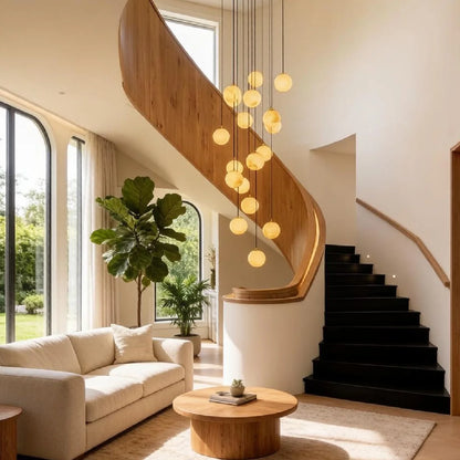 RoyaleGlow Modern Alabaster Sphere Cluster Pendant Chandelier Lighting - Royale Basic